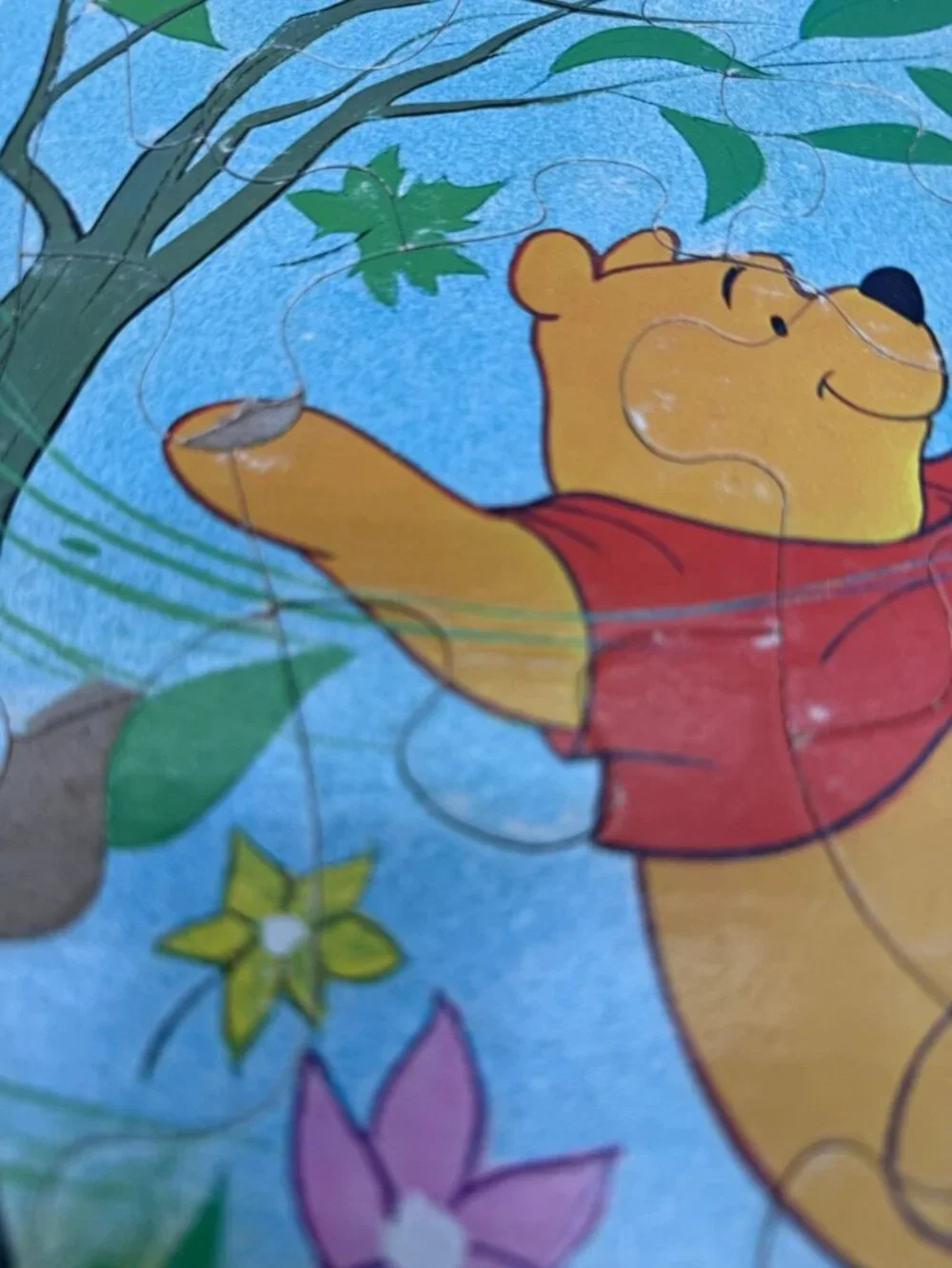 Vintage Disney Pinocchio Pooh And Toot Toot Cardboard Frame Tray Puzzle READ
